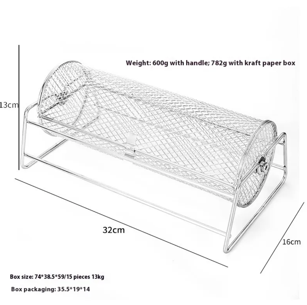 Rotating BBQ Mesh Basket