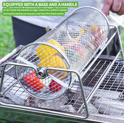 Rotating BBQ Mesh Basket